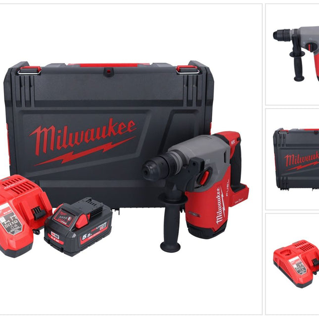 Milwaukee M18 ONEFHX-551X Akku Kombihammer 18 V 2,5 J SDS-Plus Brushless + 1x Akku 5,5 Ah + Ladegerät + HD-Box