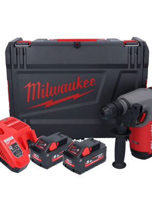 Milwaukee M18 ONEFHX-552X Akku Kombihammer 18 V 2,5 J SDS-Plus ( 4933478504 ) Brushless + 2x Akku 5,5 Ah + Ladegerät + HD-Box