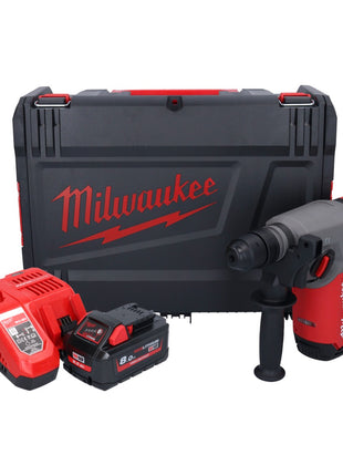 Martillo combinado a batería Milwaukee M18 ONEFHX-801X 18 V 2,5 J SDS-Plus sin escobillas + 1x batería 8,0 Ah + cargador + caja HD