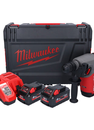 Milwaukee M18 ONEFHX-802X Cordless combi hammer 18 V 2.5 J SDS-Plus Brushless + 2x rechargeable battery 8.0 Ah + charger + HD box