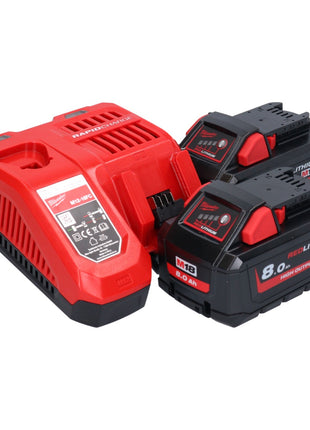 Marteau combiné à batterie Milwaukee M18 ONEFHX-802X 18 V 2,5 J SDS-Plus brushless + 2x batterie 8,0 Ah + chargeur + boîtier HD