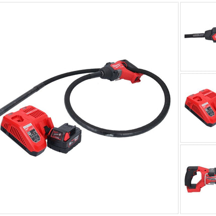 Milwaukee M18 FCVN24-501 Akku Betonrüttler 18 V 2,4 m Brushless + 1x Akku 5,0 Ah + Ladegerät