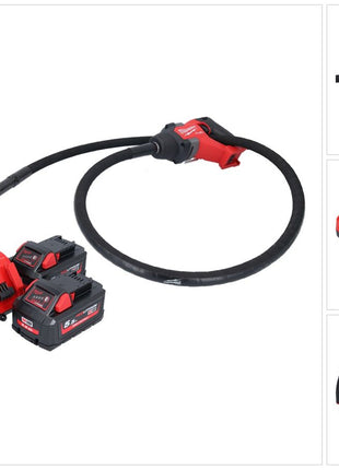 Milwaukee M18 FCVN24-552 Akku Betonrüttler 18 V 2,4 m Brushless + 2x Akku 5,5 Ah + Ladegerät