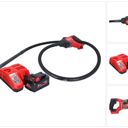 Milwaukee M18 FCVN24-801 Akku Betonrüttler 18 V 2,4 m Brushless + 1x Akku 8,0 Ah + Ladegerät