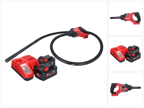 Milwaukee M18 FCVN24-802 Akku Betonrüttler 18 V 2,4 m Brushless + 2x Akku 8,0 Ah + Ladegerät