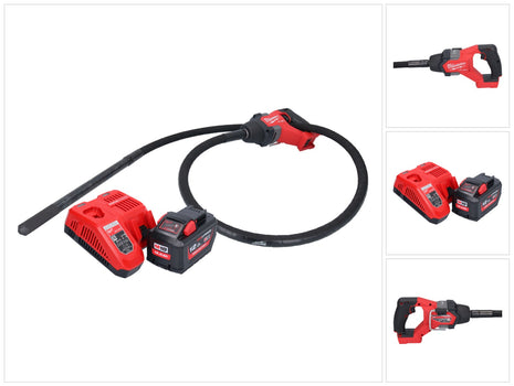 Milwaukee M18 FCVN24-121 Akku Betonrüttler 18 V 2,4 m Brushless + 1x Akku 12,0 Ah + Ladegerät