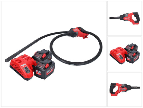 Milwaukee M18 FCVN24-122 Akku Betonrüttler 18 V 2,4 m Brushless + 2x Akku 12,0 Ah + Ladegerät