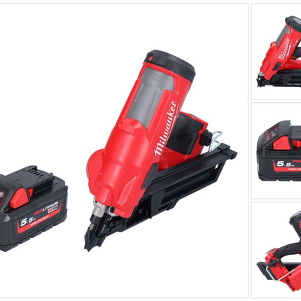 Milwaukee M18 FFN-551 Akku Nagler 18 V 50 - 90 mm Brushless + 1x Akku 5,5 Ah - ohne Ladegerät