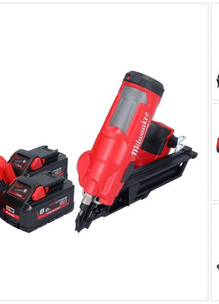 Milwaukee M18 FFN-802 Akku Nagler 18 V 50 - 90 mm Brushless + 2x Akku 8,0 Ah + Ladegerät