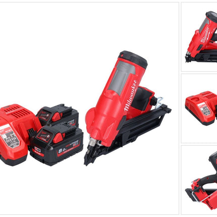 Milwaukee M18 FFN-802 Akku Nagler 18 V 50 - 90 mm Brushless + 2x Akku 8,0 Ah + Ladegerät