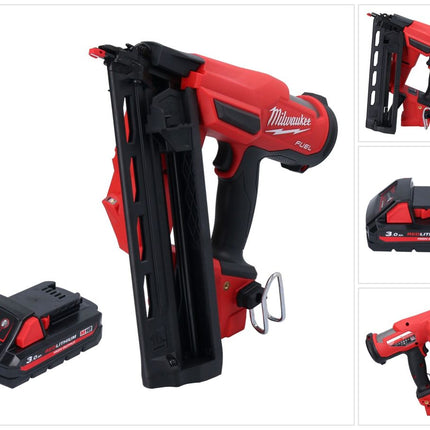 Milwaukee M18 FN16GA-301 Gwoździarka akumulatorowa 18 V 32 - 64 mm bezszczotkowa + 1x akumulator 3,0 Ah - bez ładowarki