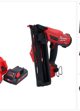 Milwaukee M18 FN16GA-301 Akku Nagler 18 V 32 - 64 mm Brushless + 1x Akku 3,0 Ah + Ladegerät