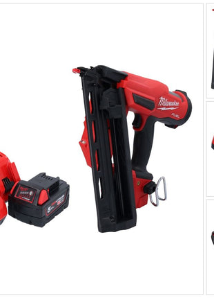 Milwaukee M18 FN16GA-501 Akku Nagler 18 V 32 - 64 mm Brushless + 1x Akku 5,0 Ah + Ladegerät