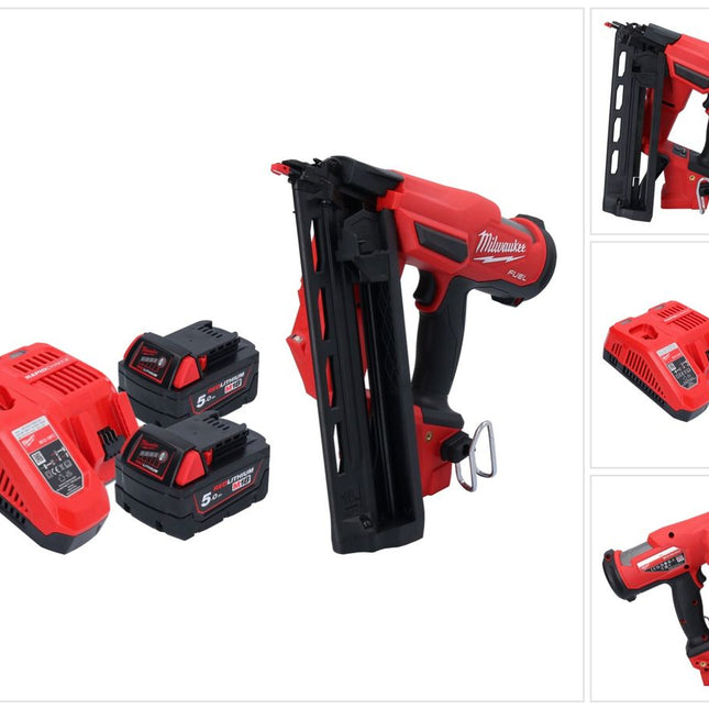 Milwaukee M18 FN16GA-502 Chiodatrice a batteria 18 V 32 - 64 mm brushless + 2x batteria 5,0 Ah + caricabatterie