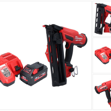 Milwaukee M18 FN16GA-551 cloueur sans fil 18 V 32 - 64 mm Brushless + 1x batterie 5,5 Ah + kit chargeur