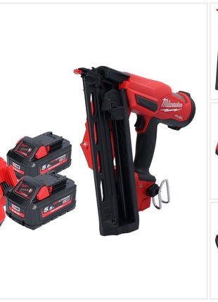 Milwaukee M18 FN16GA-552 Akku Nagler 18 V 32 - 64 mm Brushless + 2x Akku 5,5 Ah + Ladegerät