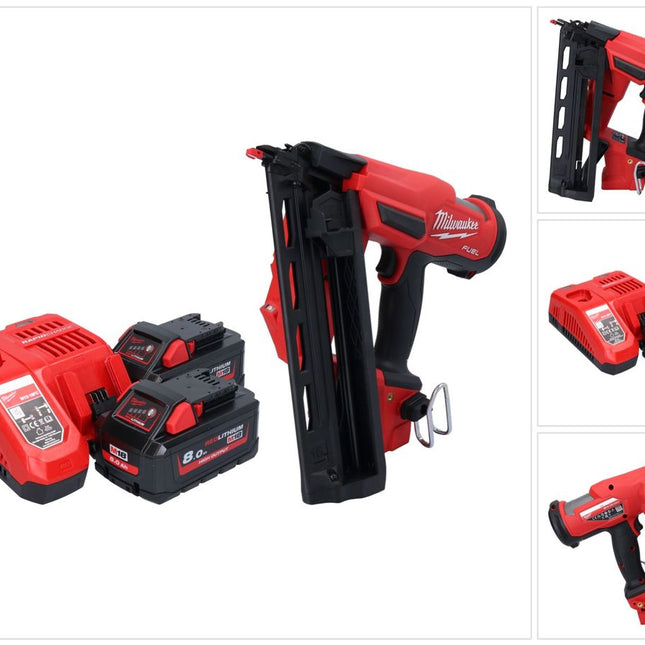 Milwaukee M18 FN16GA-802 Chiodatrice a batteria 18 V 32 - 64 mm brushless + 2x batteria 8,0 Ah + caricatore