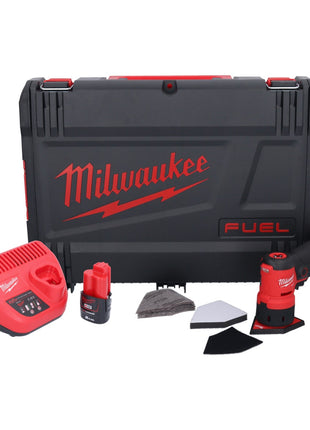 Amoladora puntual a batería Milwaukee M12 FDSS-201X 12 V 88,8 x 63,5 mm sin escobillas + 1x batería 2,0 Ah + cargador + caja HD