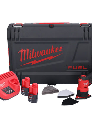 Amoladora puntual de batería Milwaukee M12 FDSS-202X 12 V 88,8 x 63,5 mm sin escobillas + 2x batería 2,0 Ah + cargador + caja HD