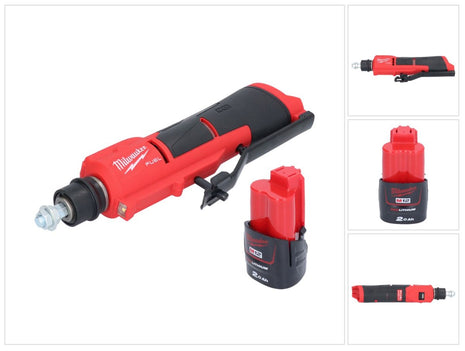 Milwaukee M12 FTB-201 Ponceuse à pneu sans fil 12 V 7/16'' Hex Brushless + 1x batterie 2,0 Ah - sans chargeur