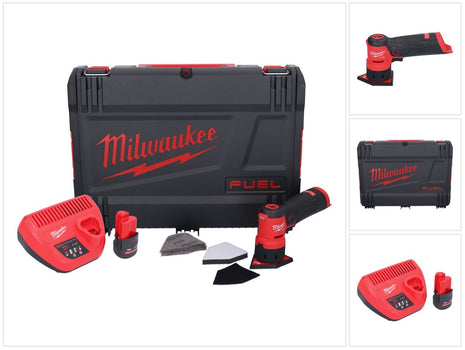 Amoladora puntual a batería Milwaukee M12 FDSS-251X 12 V 88,8 x 63,5 mm sin escobillas + 1x batería 2,5 Ah + cargador + caja HD