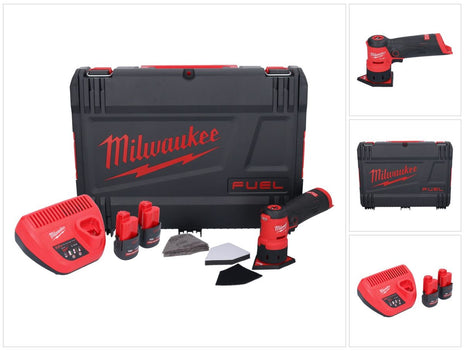 Amoladora puntual a batería Milwaukee M12 FDSS-252X 12 V 88,8 x 63,5 mm sin escobillas + 2x batería 2,5 Ah + cargador + caja HD