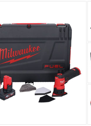 Meuleuse à pointes sur batterie Milwaukee M12 FDSS-401X 12 V 88,8 x 63,5 mm sans balais + 1x batterie 4,0 Ah + chargeur + boîtier HD