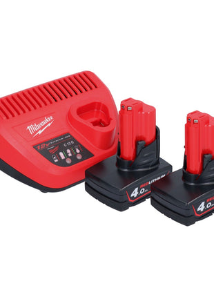 Amoladora puntual a batería Milwaukee M12 FDSS-402X 12 V 88,8 x 63,5 mm sin escobillas + 2x batería 4,0 Ah + cargador + caja HD