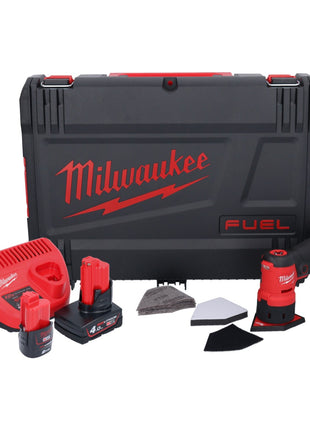 Amoladora puntual de batería Milwaukee M12 FDSS-422X 12 V 88,8 x 63,5 mm (4933479681) sin escobillas + 1x batería 2,0 Ah + 1x batería 4,0 Ah + cargador + caja HD