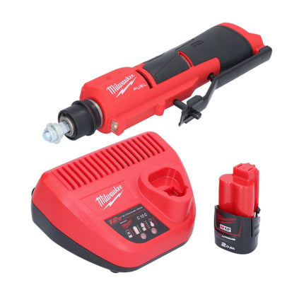 Milwaukee M12 FTB-201 akumulatorowa frezarka do opon 12 V 7/16" Hex bezszczotkowa + 1x akumulator 2,0 Ah + ładowarka