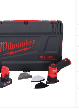 Amoladora puntual a batería Milwaukee M12 FDSS-601X 12 V 88,8 x 63,5 mm sin escobillas + 1x batería 6,0 Ah + cargador + caja HD