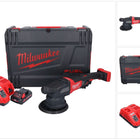 Pulidora excéntrica a batería Milwaukee M18 FROP21-301X 18 V 150 mm sin escobillas + 1x batería 3.0 Ah + cargador + caja HD