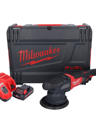 Pulidora excéntrica a batería Milwaukee M18 FROP21-301X 18 V 150 mm sin escobillas + 1x batería 3.0 Ah + cargador + caja HD