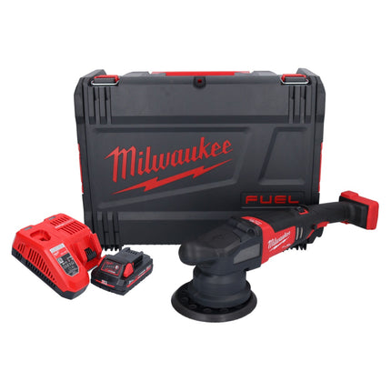 Pulidora excéntrica a batería Milwaukee M18 FROP21-301X 18 V 150 mm sin escobillas + 1x batería 3.0 Ah + cargador + caja HD