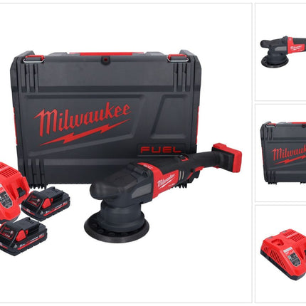 Pulidora excéntrica a batería Milwaukee M18 FROP21-302X 18 V 150 mm sin escobillas + 2x baterías 3.0 Ah + cargador + caja HD