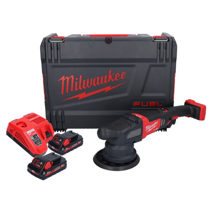 Pulidora excéntrica a batería Milwaukee M18 FROP21-302X 18 V 150 mm sin escobillas + 2x baterías 3.0 Ah + cargador + caja HD
