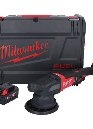 Pulidora excéntrica a batería Milwaukee M18 FROP21-501X 18 V 150 mm sin escobillas + 1x batería 5,0 Ah + caja HD - sin cargador