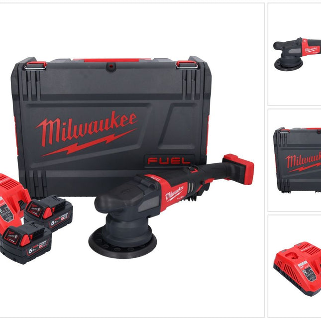 Milwaukee M18 FROP21-502X Akku Exzenter Polierer 18 V 150 mm ( 4933478837 ) Brushless + 2x Akku 5,0 Ah + Ladegerät + HD-Box