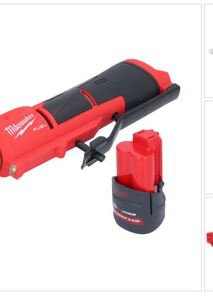 Milwaukee M12 FTB-251 akumulatorowy skrobak do opon 12 V 7/16" Hex bezszczotkowy + 1x akumulator 2,5 Ah - bez ładowarki