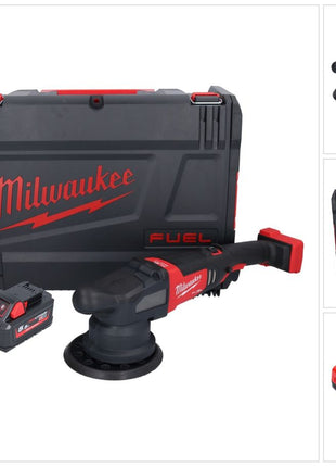 Polisseuse excentrique sur batterie Milwaukee M18 FROP21-551X 18 V 150 mm brushless + 1x batterie 5,5 Ah + chargeur + boîtier HD