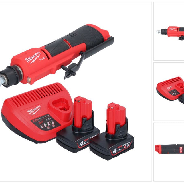 Milwaukee M12 FTB-402 Akku Reifenaufrauer 12 V 7/16" Hex Brushless + 2x Akku 4,0 Ah + Ladegerät