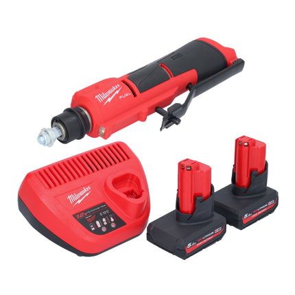 Milwaukee M12 FTB-502 Cordless Tyre Rougher 12 V 7/16" Hex Brushless + 2x battery 5.0 Ah + charger