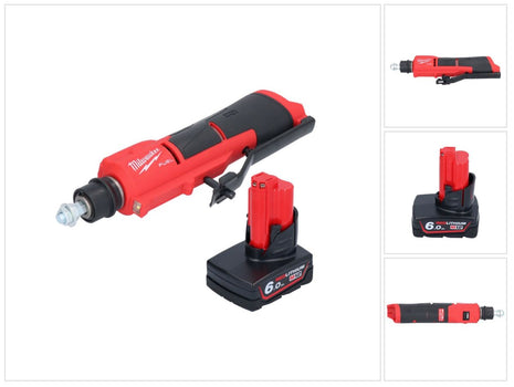 Milwaukee M12 FTB-601 akumulatorowa frezarka do opon 12 V 7/16" Hex bezszczotkowa + 1x akumulator 6,0 Ah - bez ładowarki