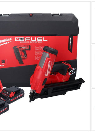 Milwaukee M18 FFN21-302C Akku Nagler 18 V 50 - 90 mm Brushless + 2x Akku 3,0 Ah + Ladegerät + Koffer