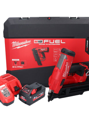 Milwaukee M18 FFN21-551C Akku Nagler 18 V 50 - 90 mm Brushless + 1x Akku 5,5 Ah + Ladegerät + Koffer