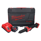 Milwaukee M18 FDGROVPDB-401X Akku Geradschleifer 18 V Brushless + 1x Akku 4,0 Ah + Ladegerät + HD Box