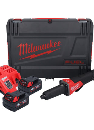 Meuleuse droite à batterie Milwaukee M18 FDGROVPDB-402X 18 V brushless + 2x batteries 4,0 Ah + chargeur + boîtier HD