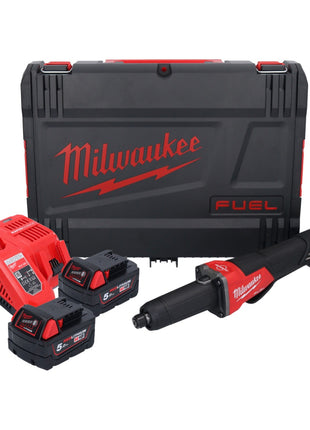 Milwaukee M18 FDGROVPDB-502X Akumulatorowa szlifierka prosta 18 V bezszczotkowa + 2x akumulator 5,0 Ah + ładowarka + pudełko HD