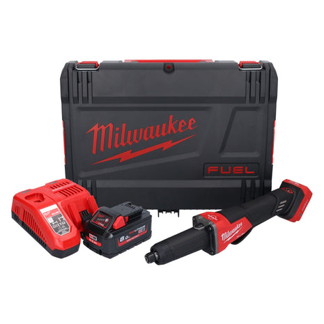 Milwaukee M18 FDGROVPDB-801X Akku Geradschleifer 18 V Brushless + 1x Akku 8,0 Ah + Ladegerät + HD Box