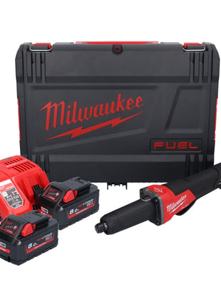 Meuleuse droite à batterie Milwaukee M18 FDGROVPDB-802X 18 V brushless + 2x batterie 8,0 Ah + chargeur + boîtier HD